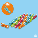 Wasknijperzak met ophanglus – Inclusief 20 soft-grip wasknijpers