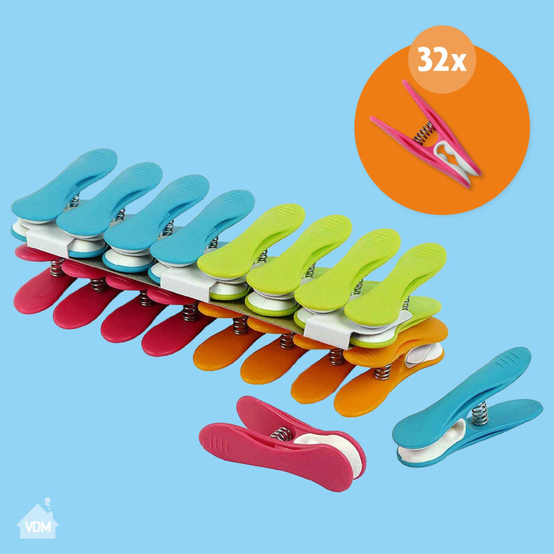 Laundryspecialist - Extra sterke wasknijpers met soft-grip - Set van 32 stuks