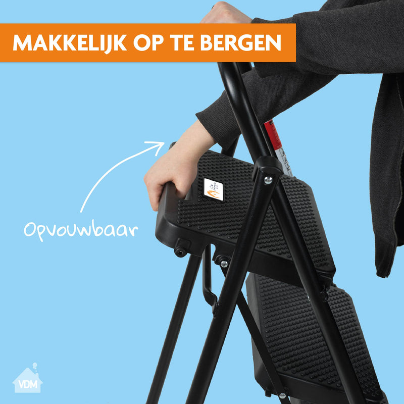 VDM Home Products Keukentrap 4 treden - Huishoudtrap met gereedschapstray