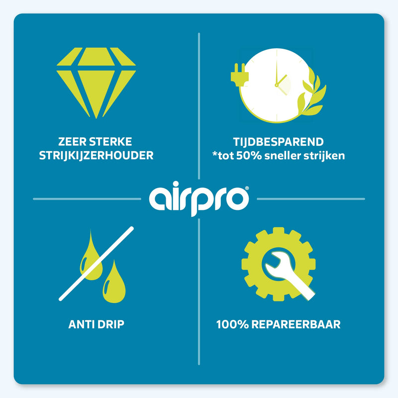 AIRPRO By Widex Strijkplank - 120x42 L - 50% Sneller strijken - Extra duurzaam - Inclusief gratis Airpro Strijkplankhoes