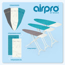 AIRPRO By Widex Strijkplank - 120x42 L Antraciet Original - 50% Sneller strijken - Extra duurzaam - Inclusief gratis Airpro Strijkplankhoes