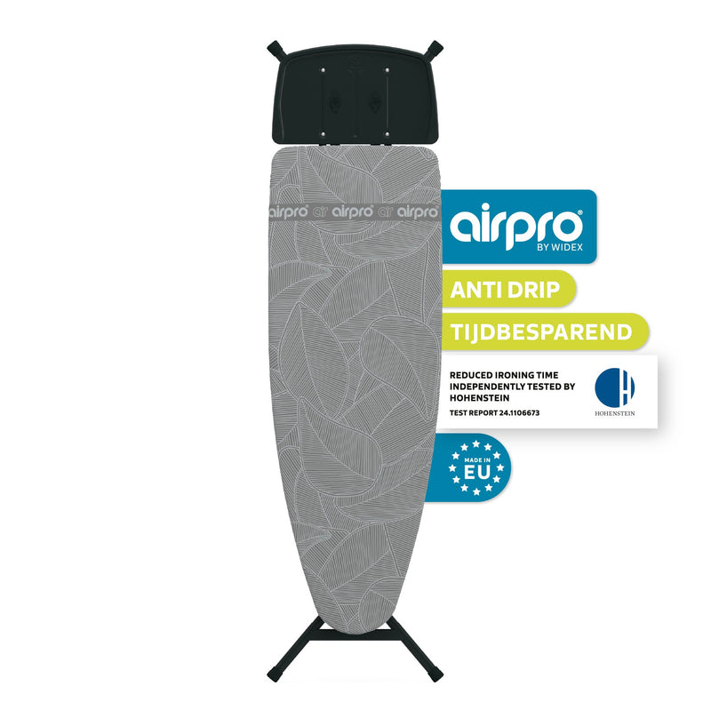 AIRPRO By Widex Strijkplank - 120x42 L Antraciet - 50% Sneller strijken - Extra duurzaam - Inclusief gratis Airpro Strijkplankhoes