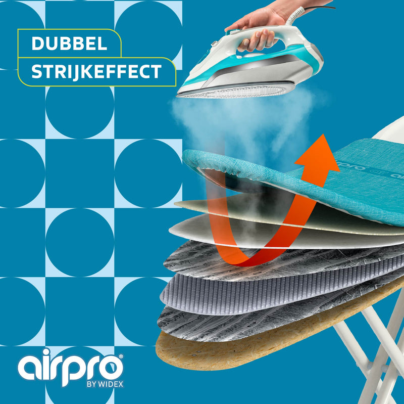 Airpro By Widex Strijkplankhoes - 6 laags - Linen blue - Tot 50% sneller strijken