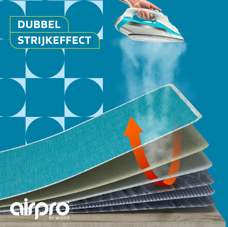 AIRPRO By Widex 6 laagse strijkdeken XL - 135 x 65 - Linen blue