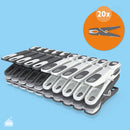 Laundryspecialist - Extra sterke wasknijpers met soft-grip - Set van 20 - 40 - 60 of 80 stuks grijs/wit