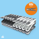 Laundryspecialist - Extra sterke wasknijpers met soft-grip - Set van 20 - 40 - 60 of 80 stuks grijs/wit
