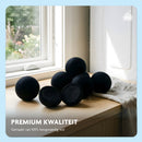 Drogerballen van natuurwol - Set van 6 stuks zwart