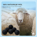Drogerballen van natuurwol - Set van 6 stuks zwart