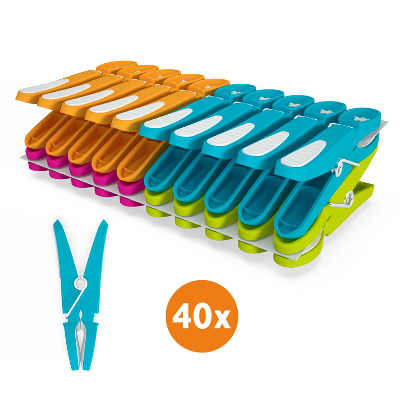 Laundryspecialist - Extra sterke wasknijpers met soft-grip - Set van 20 - 40 - 60 of 80 stuks