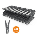 LaundrySpecialist Wasknijpers soft grip - Grijs/wit - 60 stuks