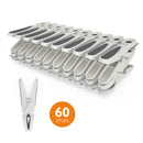 LaundrySpecialist Wasknijpers soft grip - Wit/grijs - 60 stuks