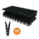 LaundrySpecialist Wasknijpers soft grip - Zwart - 60 stuks