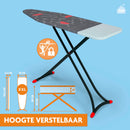 LaundrySpecialist strijkplank met hittebestendige parkeerzone - strijkoppervlak 137 x 38 cm - Inclusief gratis molton onderlegger - 3 laagse strijkplankhoes - Strijktafel