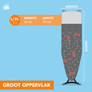 LaundrySpecialist strijkplank met hittebestendige parkeerzone - strijkoppervlak 137 x 38 cm - Inclusief gratis molton onderlegger - 3 laagse strijkplankhoes - Strijktafel
