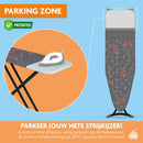 LaundrySpecialist strijkplank met hittebestendige parkeerzone - strijkoppervlak 137 x 38 cm - Inclusief gratis molton onderlegger - 3 laagse strijkplankhoes - Strijktafel