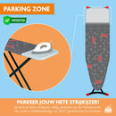 LaundrySpecialist strijkplank met hittebestendige parkeerzone - strijkoppervlak 137 x 38 cm - Inclusief gratis molton onderlegger - 3 laagse strijkplankhoes - Strijktafel