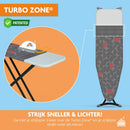 LaundrySpecialist strijkplank met hittebestendige parkeerzone - strijkoppervlak 137 x 38 cm - Inclusief gratis molton onderlegger - 3 laagse strijkplankhoes - Strijktafel