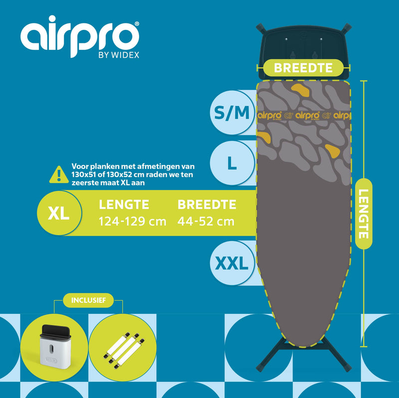 Strijk tot 50% sneller met deze AirPro 6-laagse strijkplankhoes Antraciet Strijk tot 50% sneller met deze AirPro 6-laagse strijkplankhoes Antraciet
