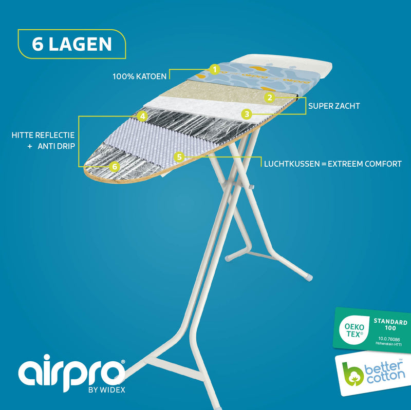 Airpro By Widex Strijkplankhoes - 6 laags - Flagstones Lila - Tot 50% sneller strijken
