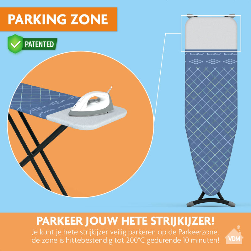 Strijkplankhoes met glijzone & hittebestendige parkeerzone - 3 Laags - Square