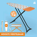 LaundrySpecialist strijkplank met hittebestendige parkeerzone - strijkoppervlak 137 x 38 cm - Inclusief gratis molton onderlegger - 3 laagse strijkplankhoes - Strijktafel