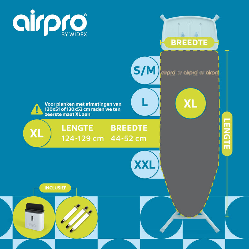 Airpro By Widex Strijkplankhoes - 6 laags - Antraciet - Tot 50% sneller strijken