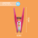 Laundryspecialist - Extra sterke wasknijpers met soft-grip - Set van 16 - 32 - 48 of 64 stuks