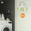 Campingdroogrek - Met 16 wasknijpers