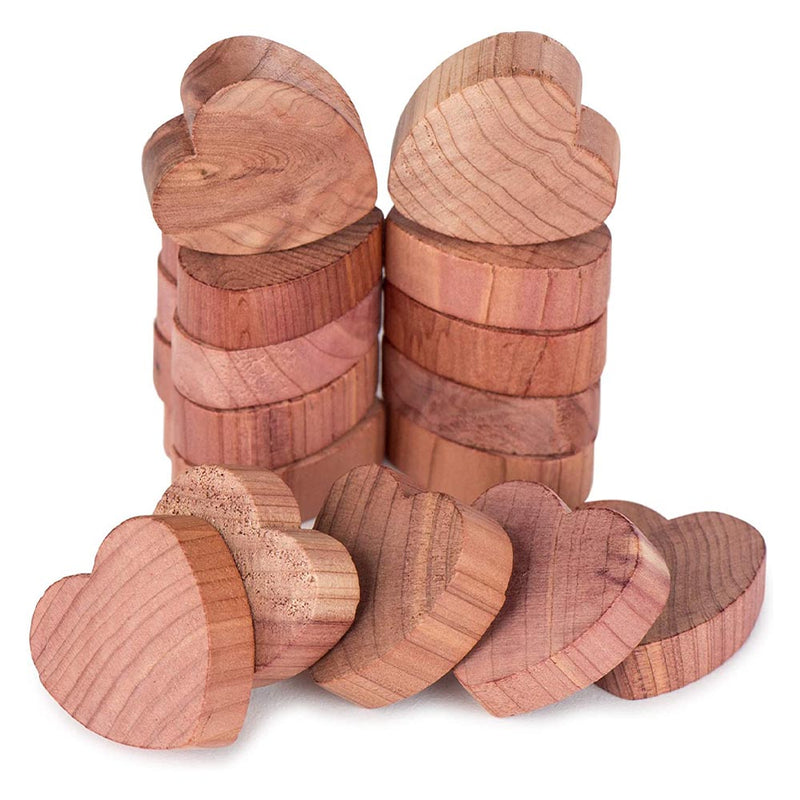 Cederhouten hartjes - Set van 15 stuks - Natuurlijke bescherming tegen motten