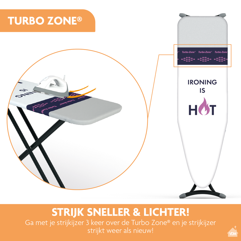 Strijkplank - 137 x 38 cm - Ironing is Hot - Roze