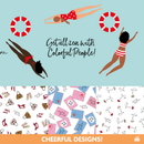 French Fashion Strijkplank - 137x38cm - Colorful People